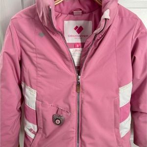 Obermeyer Pink and White Kids Jacket